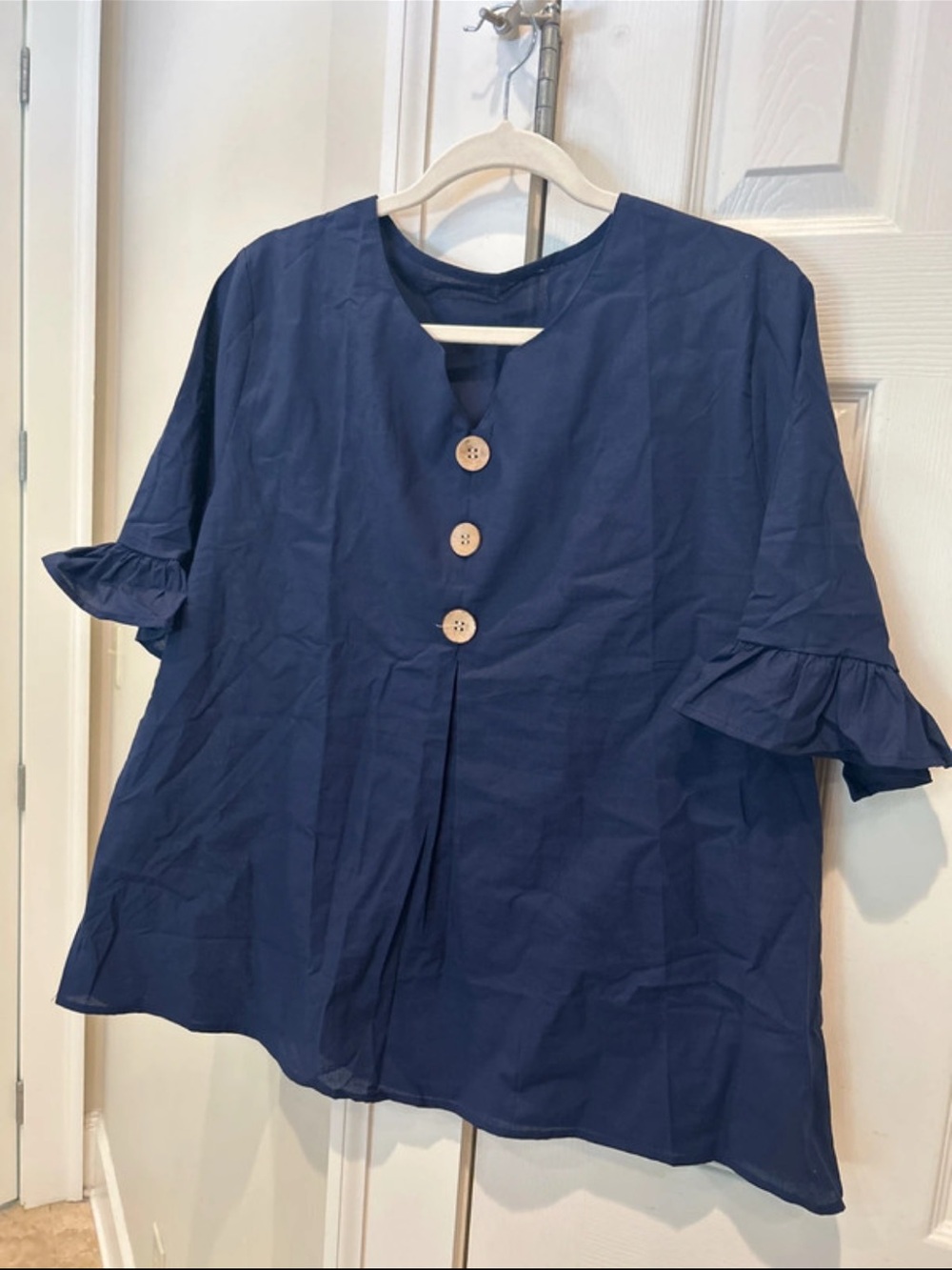 SHEIN Navy Short Ruffle Sleeve Pants set